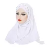 Trek aan klaar instant sjaal moslimvrouwen kruis diamanten hijabs hijabs hijabs amira cap tulband headwrap sjaal femme islam solide kleur