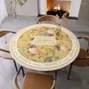 Table Cloth Vintage Print Custom Round Tablecloth Waterproof Oil Proof Thickened Pvc Leather Mat Non-slip Party Deco Cover