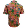مخصص الرجال هاواي قميص المساومة الأكمام قصيرة الزر فوق فضفاضة غير رسمية الأناناس الصيفية طباعة القمصان الشاطئية على طراز هاواي