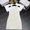 Metall Buchstaben Weste Kleid Sommer atmungsaktive Strickröcke Modedesigner Damen Freizeitkleider