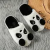 Pantoufles d'hiver Panda Designer femmes chaussons loisirs mignon panda moelleux vivant à la maison pantoufles