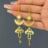 Boucles d'oreilles pendantes 2023 Hip Hop Rock Multiple creux Floral champignon papillon Long gland boucle d'oreille pour les femmes étoile lune bijoux