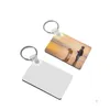 Party Favor Sublimation Blank Keychains Party Favor Sundries MDF TROY KEY Pendants Thermal Transfer Double-Sided Keyring White BJ