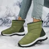 Top Boots Autumn Winter New Snow Women's Mid Sleeve Thick Plush Waterproof Warm Cover Footwear Cotton Shoes Large