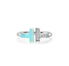 Anéis de designer clássico recorte elegante duplo t anéis com diamantes amor casal anéis requintados acessórios de jóias caixas de presente