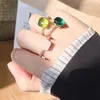 Küme halkaları klasik şeker yüzüğü 21 çeşit kristal renk mor yeşil pembe taş kadınlar için parti mücevherleri bulaşma parlayan