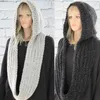 Beanie Skull Cap Winter Crochet Knit Hood Scarf Outdoor Windproof Long Shawl Wrap Solid Color Earfap Hat Neck Warmer 231117