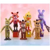 6Pcs/lot Educational Building Blocks Toys Bear Five Nights At Freddy's Minifigs Block Mini Figures Set