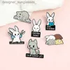 Broches broches corée nouvelle série d'animaux mignons broche en alliage dessin animé lapin hamster lettre anti-éblouissement boucle brocheL231117