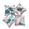 Kussen 4 stcs decoratieve worp cover set van 4 linnen kussensloop flamingo geluk bedrukte kussens home decor