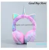 Headphones Warmer Children Sequins Fur Earffs Ar Plush Earfl Kids Ears Er Ly Headwear Soft Dhaju