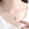 S999 Sterling Sier Droplet Necklace Women's Light 2023 New Valentine's Day Girlfriend 38 Gift for Mom Full Diamond