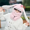 Skidhandskar Cartoon Rabbit Ear Helmet Cover Bekväm mjuk cykling Skidhatt Lovely Winter Warm Plush Cap för Girl Women 231116