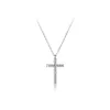 Pendant Necklaces S925 Silver Korean Edition Personalized Trendy Diamond Cross Necklace Charm Sweet Collar Chain D6495