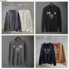 Men's Sweaters Designer Men's Triangle Element Letter Dark Jacquard Crewneck Gray Black Brown Jumper Print Casual Long Sleeve Size M-3xl 6zv2