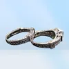 2 pièces Anneaux Set 4PRong Paramètres 18K Bloche Blanc Remplu Couple Rings Bijoux Bijoux pour hommes