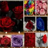 Waterproof Shower Curtain For Bathroom 3D Red Rose And Black Leaves Bathtub Curtains Polyester Fabric Curtain 180 180cm T2001022510