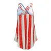 CAMISOLELE TOBLIS Fashn Women American Flag Tank Tanks Asymetryczne kobiety seksowne i bluzki treningowe ubrania