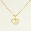 Collier avec pendentif en forme de cœur et de lettres en acier inoxydable plaqué or 18 carats, pour filles et femmes, pour fête de mariage, joli cadeau, nouvelle mode, A-Z