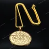Jewish Tetragrammaton Hebrew Pentagram Stainless Steel Necklaces for Men Gold Color Male Chain Jewelry colar masculino N1163S Fashion JewelryNecklace