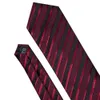 Neck Ties Male Luxury Neck Tie For Men Business Red Striped 100% Silk Tie Set Barry.Wang Fashion Design Neckwear Drop LS-5022 231117