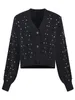 Women's Jackets Sandro Woman's Knit Cardigan With Decorative Beads| Size S-L