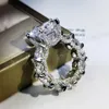 Trouwringen Top Design 925 Stempel Ring Voor Voorstellen Engagement Prinses Ingelegd Grote Diamant Gift Vriendin 231117