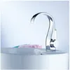 Badrumsvaskar kranar 1 Set Round Design mässing Body Basin kran Krigare Vessel Water Tap Cold and Mixer Chrome Finish 1189C