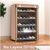 Lagerung Inhaber Racks 3/4/5/6/8 Schichten Staubdicht Montieren Schuhe Rack Diy Home Möbel Vlies Schuh Regal Flur Schrank Organizer Dhzko