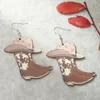 Dangle Boucles D'oreilles Mode Creative Lady En Bois Goutte À Lèvres Boucle D'oreille Crayon Règle Bottes Sportif Casual Simple Oreille Goujons Bijoux Pour Femmes