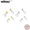 WOSTU Orecchini in argento sterling 925 con perle minime Dimensioni 3MM 4MM Vite Piccoli orecchini per le donne Gioielli in argento 925 CTE630L231117