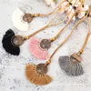 Femmes Charme Vintage Bohème Ethnique Gland Pendentif Collier Ras Du Cou Long Pull En Cuir Corde Chaîne Vêtements Bijoux Accessoires Bijoux De ModeCollier