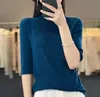 Designer feminino camisola topos v pescoço manga curta botão fino coreano malhas cardigan luxo ggity camisetas