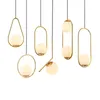 Nordic Glazen Bol Hanglampen Zwart Industriel Hanglamp luxe Goud Zilver Messing kunst Keuken hoepel decor Hanglamp