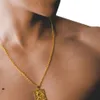 Fliegen-Drachen-Muster-Anhänger-Halskette, Kette, 18 Karat Gelbgold gefüllt, solide, hübsche Herren-Geschenk-Statement-Schmuck300r1752520