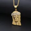 Herren Hip Hop Halskette Schmuck Mode Edelstahl JESUS Stück Anhänger Halskette Hohe Qualität Gold Necklace250G