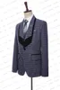 Abiti da uomo 2023 Uomo Festa di nozze Estate Blu Bianco Reto Plaid classico Casual Business Giacca con risvolto nero Giacca slim fit Blazer Coat