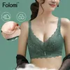 BRAS folomi Push Up Bras för kvinnor Sexig spetsbh mjuk trådlös braltet underkläder för damer sömlös brassiere a b c cup p230417