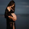 Maternity Dresses Boho Maternity Pography Kimono Dresses Crochet Lace Pregnancy Po Shoot Dress See Through 230417