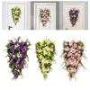 Flores decorativas Flores de grinaldas de cor de coroa pendurada ornamentos de guirlanda floral portas artificiais para lareira de festa de casamento