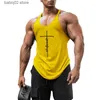 Tanktops voor heren Mode Workout Vest Merk Casual Katoen Gym Tank Tops Heren Mouwloos Bodybuilding Kleding Hemd Fitness Stringer Spier T230417