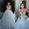 Abiti da sposa a sirena con spalline sottili Abiti da sposa lussuosi con scollo a V Abito con paillettes su misura Vestido De Novia