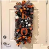 Party Decoration Halloween Wreath Door Hanging Boo Letter Pumpkin Doorplate Garland Garden Pendant Home Decor Supplies Drop Delivery Dh5Q8