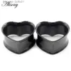 Stud Alisouy 2pcs 8mm-30mm 316L Stainless Steel Love Heart Ear Tunnels Plugs Expander Stretcher Gauges Earrings Body Piercing JewelryL231117