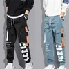 Men's Pants Men Drawstring Casual Pants Ribbon Tassel Pocket Hip Hop Joggers Cargo Pants Workout Sweatpants Trousers Sweatpants Streetwear J231116