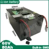 Batterie Lithium-polymère 60V, 80ah, avec chargeur, idéale pour véhicule électrique, Tricycle, moto, vélo électrique, Scooter