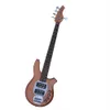 Metallic Brown 5 Strings Guitar Electric Bass With Chrome Hards HH Pickups تقدم شعار/تخصيص اللون