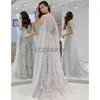 Casual Dresses Grey Elegant Maxi Evening Party Dress 2023 Women Star Mesh Tulle Floor Length Robe Fairy Bride Wedding Prom Gown Vestido