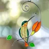 Decorative Figurines Handmade Bird Butterfly Stained Glass Ornament Vintage Campanula Decor Wall Window Door Hanging Ornaments