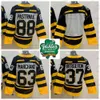 2021 Reverse Retro 88 David Pastrnak hóquei''nHl'' Jerseys Amarelo 63 Brad Marchand 73 McAvoy 74 Jake DeBrusk 4 Bobby Orr Clássico 37 Patrice